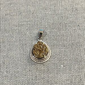Gold and Silver Teardrop Pendant